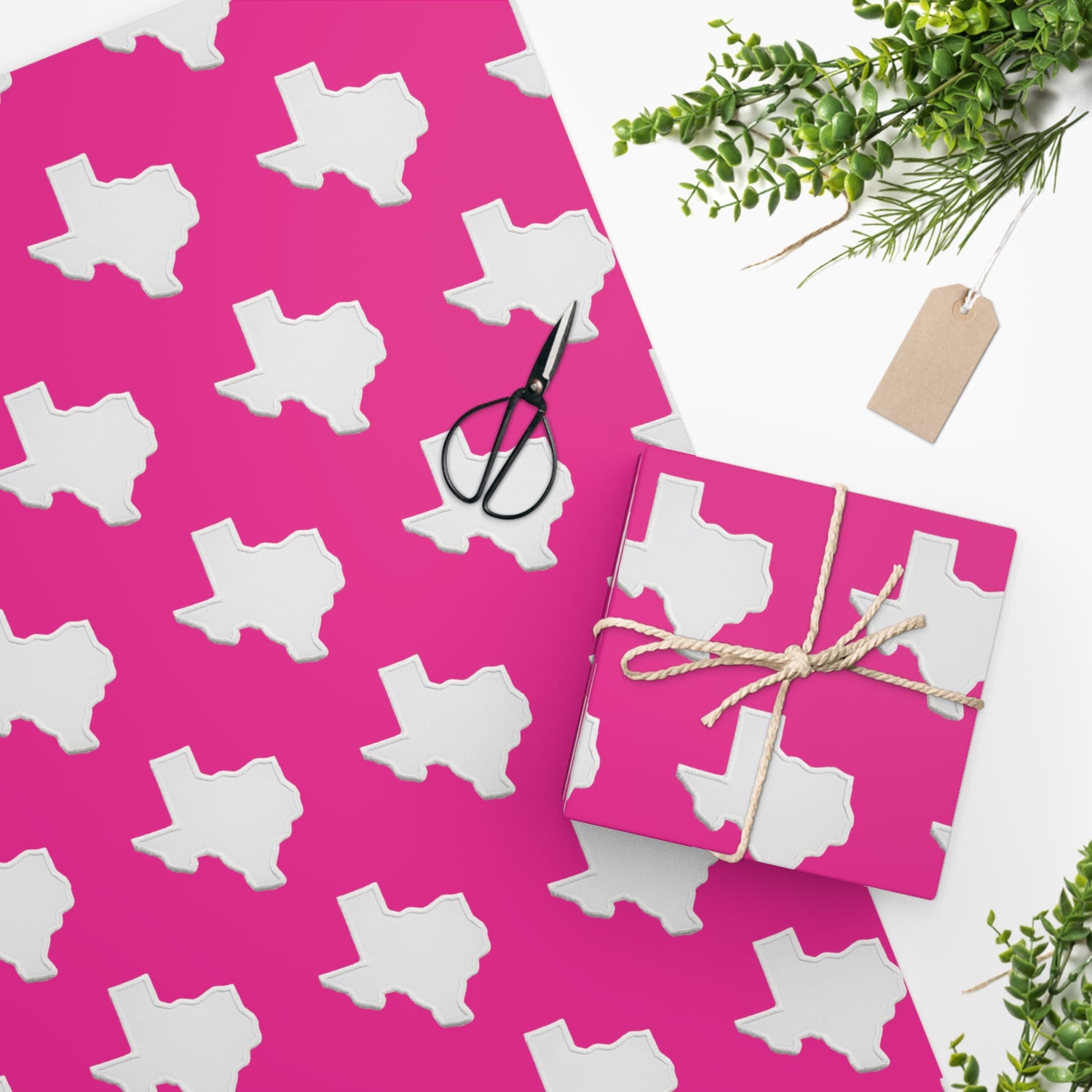 Barbie Pink Texas on Maroon background Premium Wrapping Paper