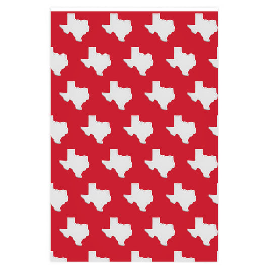 White Texas on Red background Premium Wrapping Paper