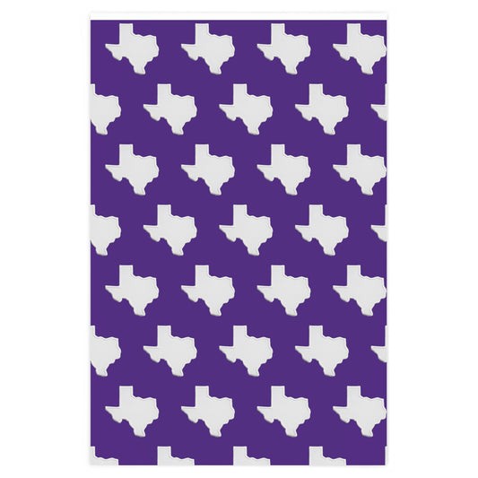 White Texas on Purple background Premium Wrapping Paper