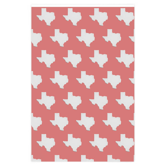 White Texas on Pink background Premium Wrapping Paper