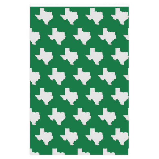 White Texas on Green background Premium Wrapping Paper