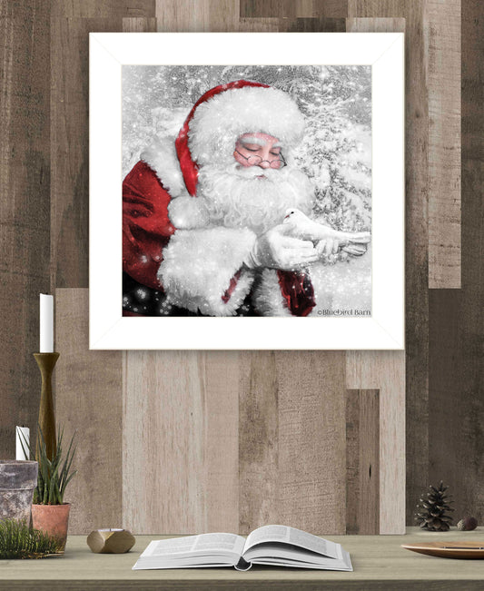 "Santa's Little Friends" by Bluebird Barn, Ready to Hang Framed Print, White Frame