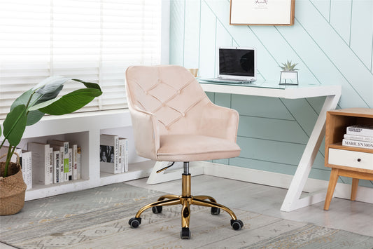 COOLMORE Velvet Swivel Shell Chair for Living Room ,Office chair , Modern Leisure Arm Chair  Beige