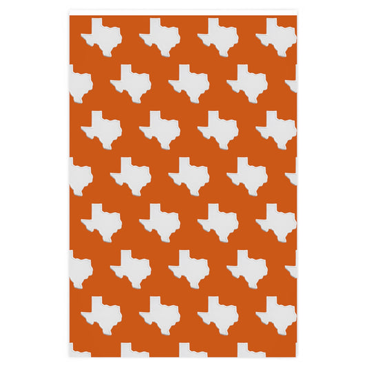 White Texas on Burnt Orange background Premium Wrapping Paper