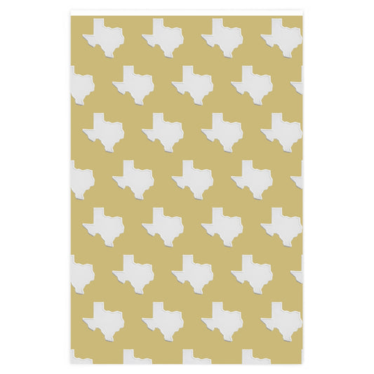 Brushed Gold Texas on Maroon background Premium Wrapping Paper