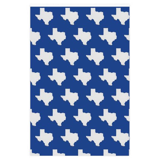 White Texas on Blue background Premium Wrapping Paper