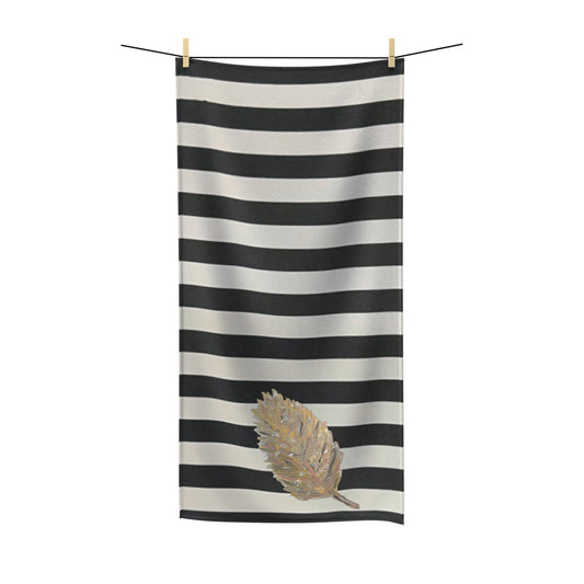 The Striped Golden Leaf Polycotton Towel