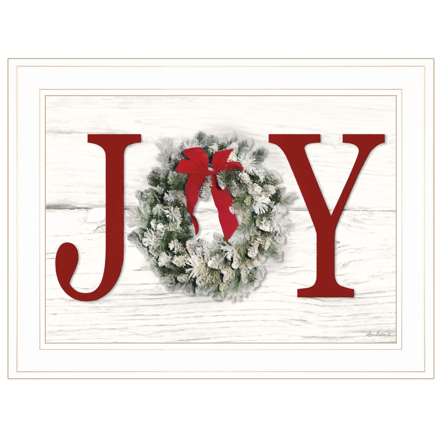 "Christmas Joy" by Lori Deiter, Ready to Hang Framed Print, White Frame