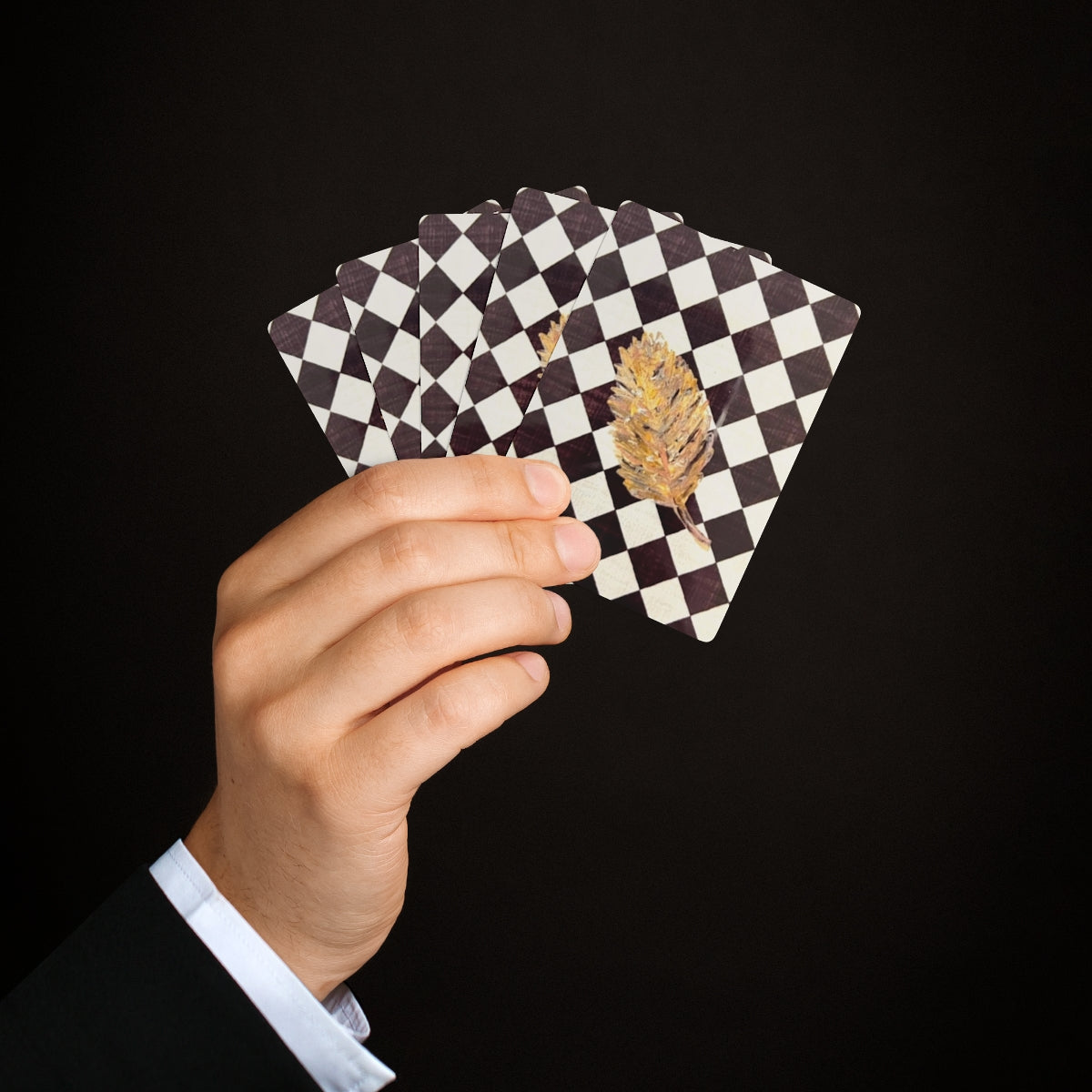 The Golden Leaf Diamond Custom Poker Cards