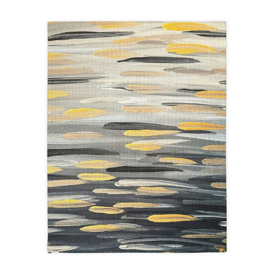 "Zebra Brushstrokes" Velveteen Minky Blanket (Two-sided print)