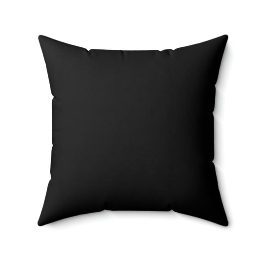 Smell The Flowers Black Spun Polyester Square Pillow