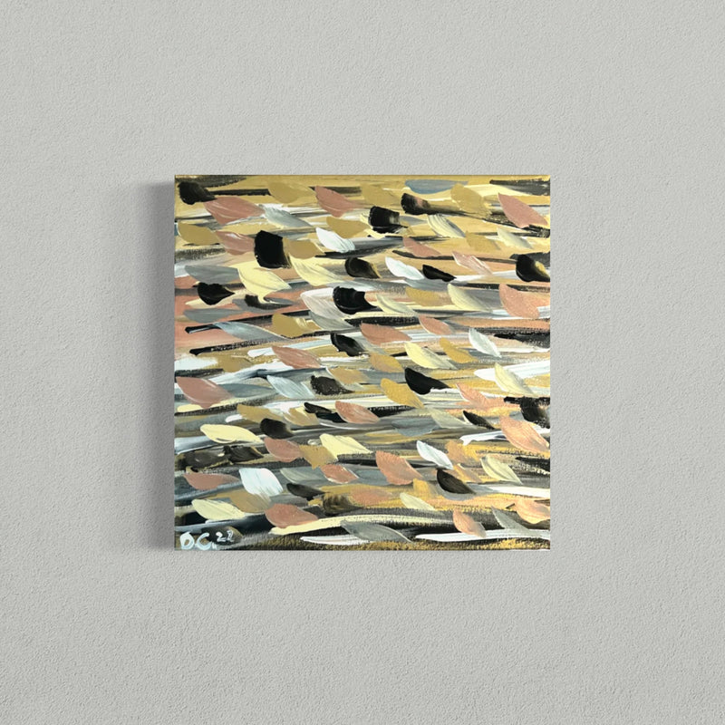 Rose Gold Brushstrokes Original Acrylic Abstract  Painting on Canvas