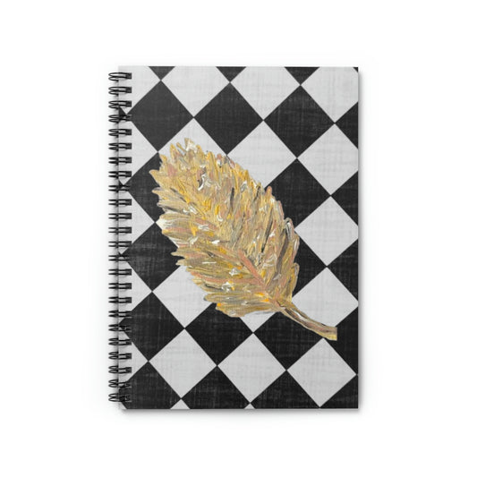 “Golden Leaf Diamond” Spiral Notebook - Ruled Line