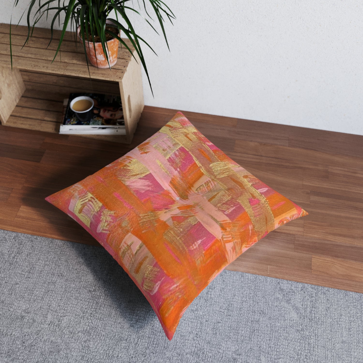 "Brushstrokes of Tennessee" Tufted Floor Pillow, Square