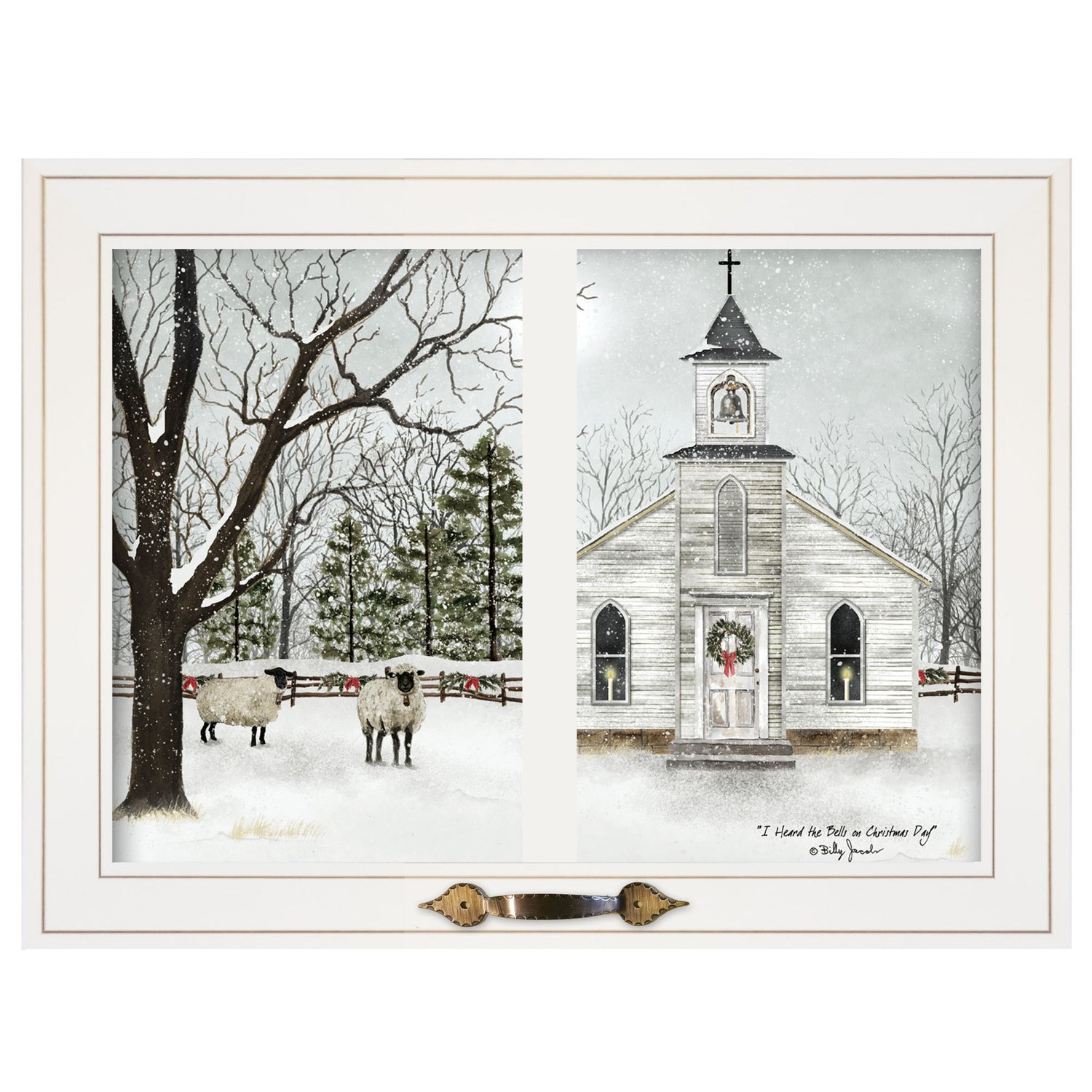 "I Heard the Bells on Christmas Day" by Billy Jacobs, Ready to Hang Framed Print, White Window-Style Frame