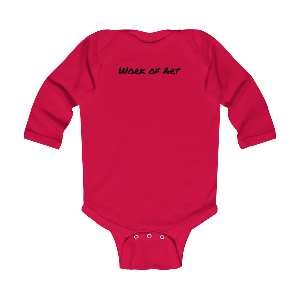 Work of Art- Black lettering Infant Long Sleeve Bodysuit