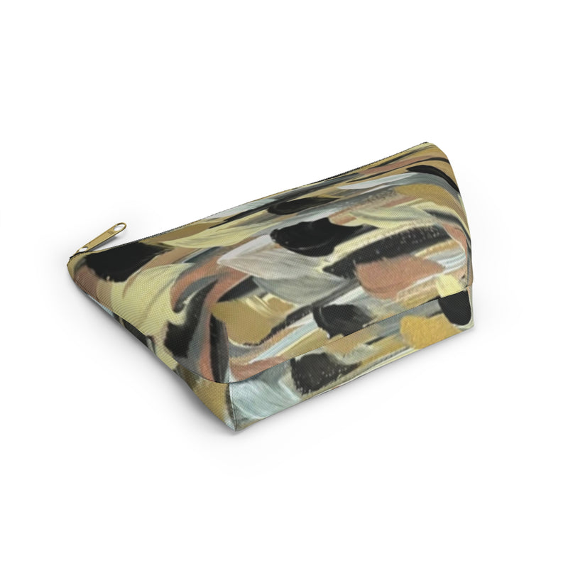 Rose Gold Brushstrokes Accessory Pouch w T-bottom