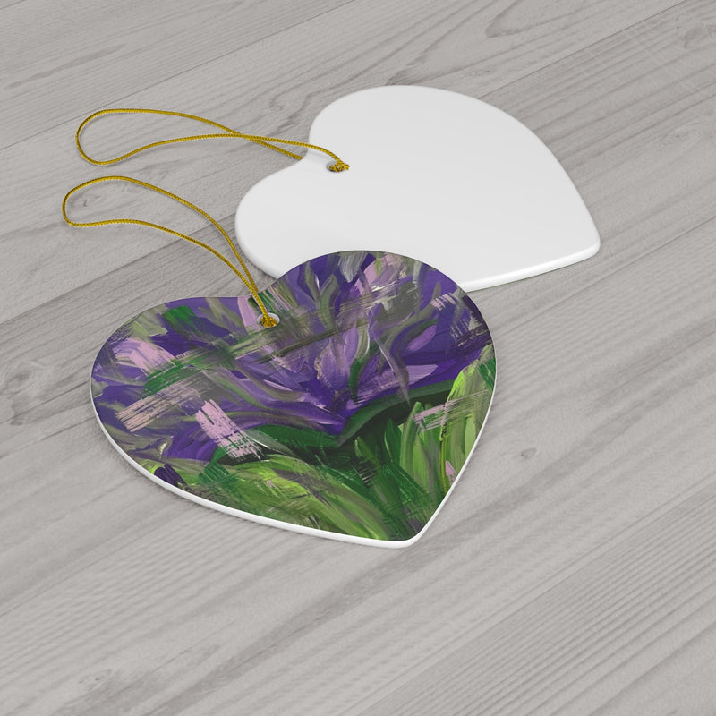 The “Amethyst Iris” Ceramic Ornament, 4 Shapes
