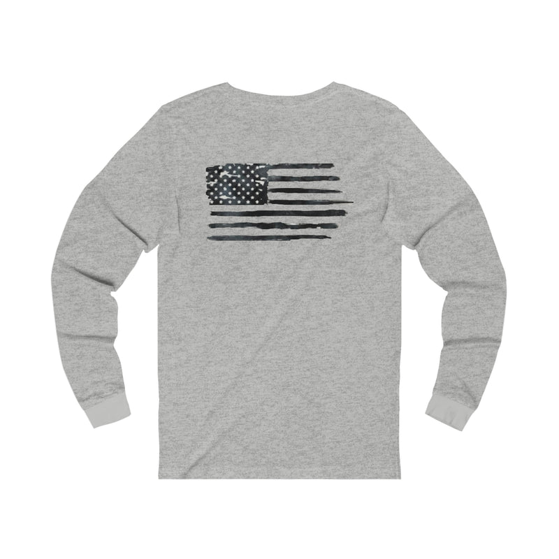 Blacked Out American Flag Unisex Jersey Long Sleeve Tee
