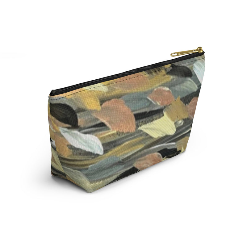 Rose Gold Brushstrokes Accessory Pouch w T-bottom