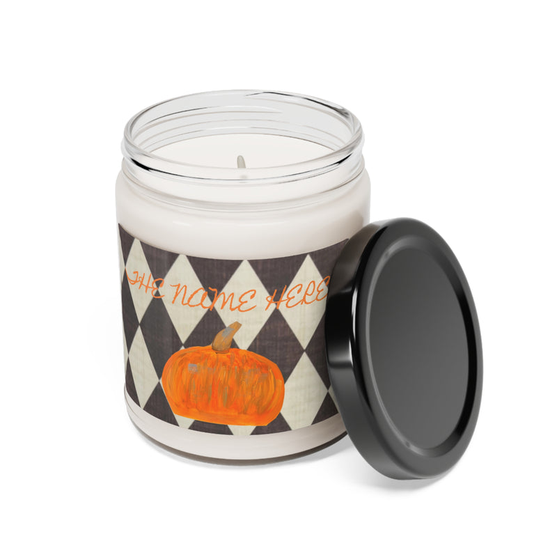 Customizable Diamond Pumpkin Scented Soy Candle, 9oz