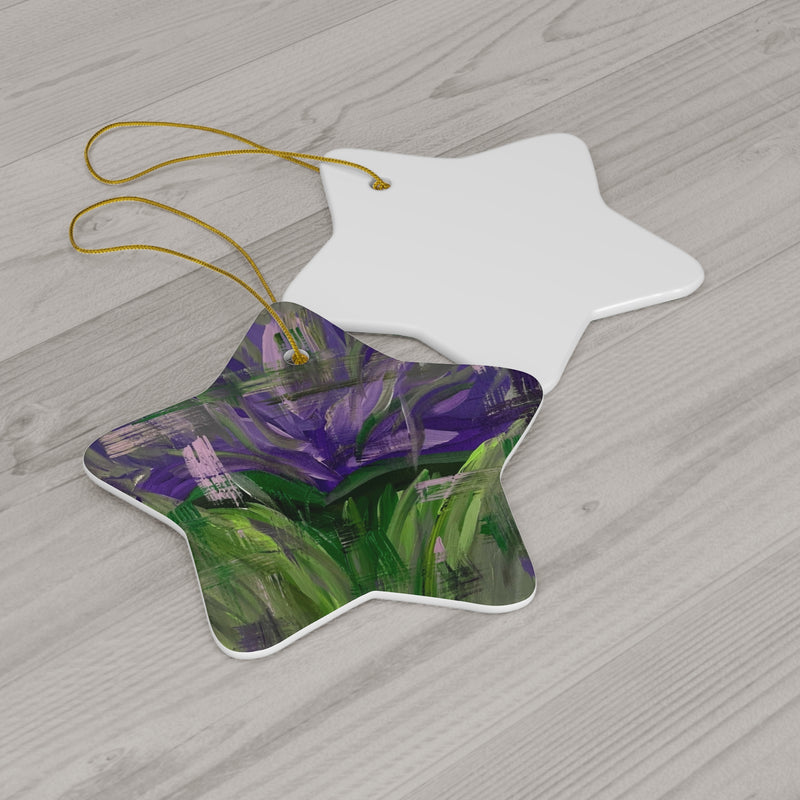 The “Amethyst Iris” Ceramic Ornament, 4 Shapes