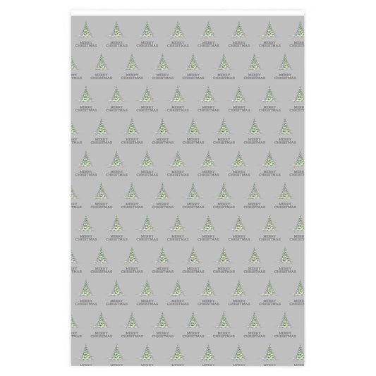 Silver Merry Christmas Wrapping Paper