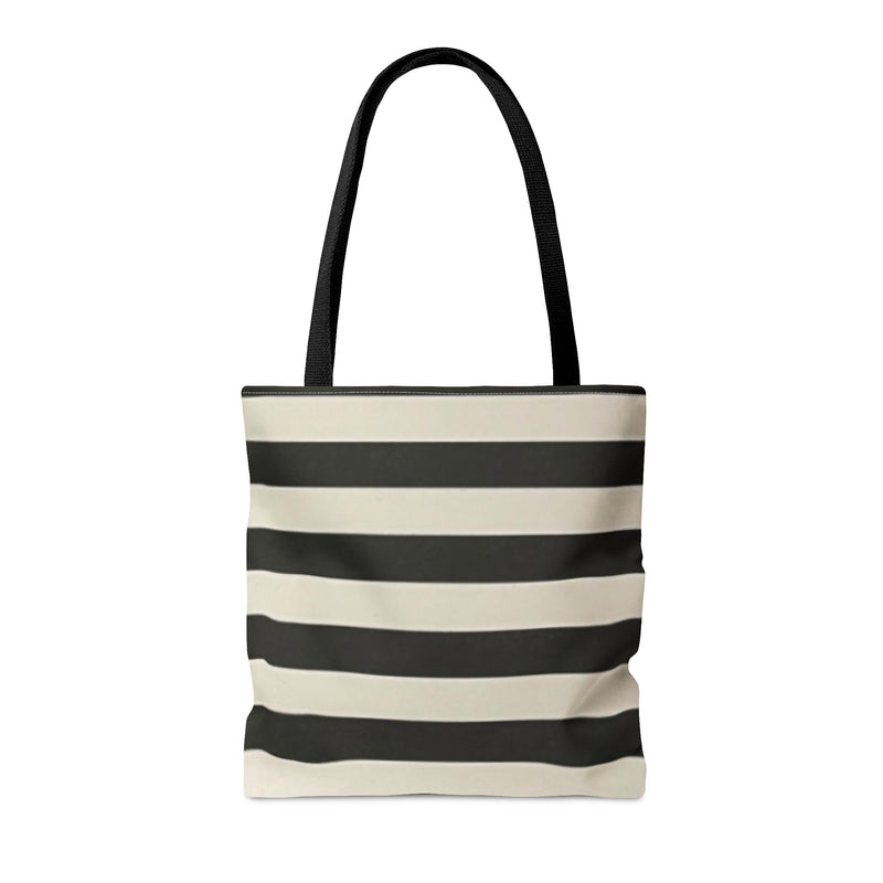 Customizable of Here For The Boos Black and White Striped Tote Bag (AOP)