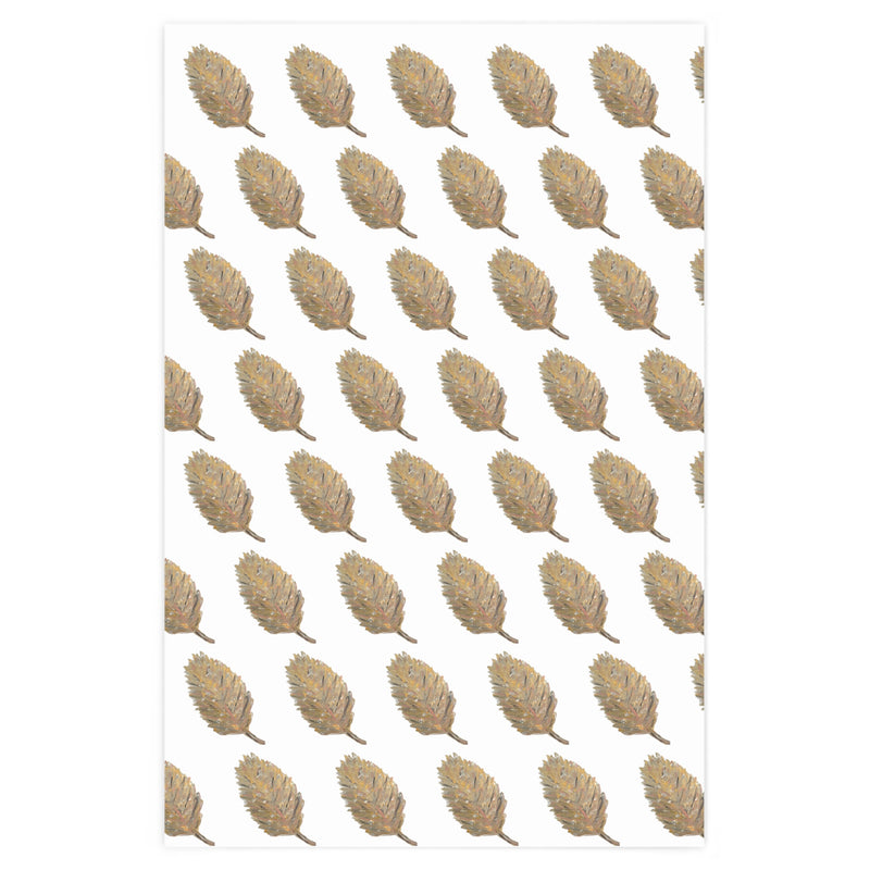 The Golden Leaf White Wrapping Paper