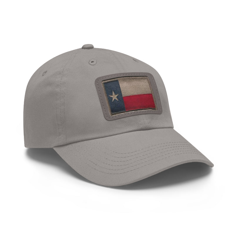 Texas Flag Dad Hat with Leather Patch (Rectangle)