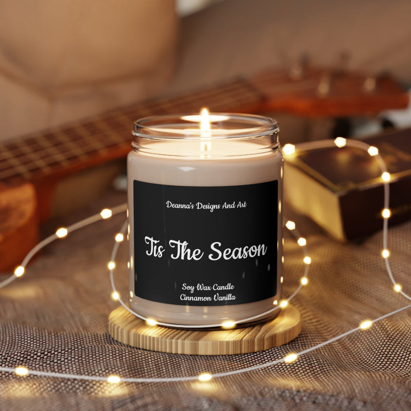 Tis The Season Cinnamon and Vanilla Scented Soy Candle, 9oz