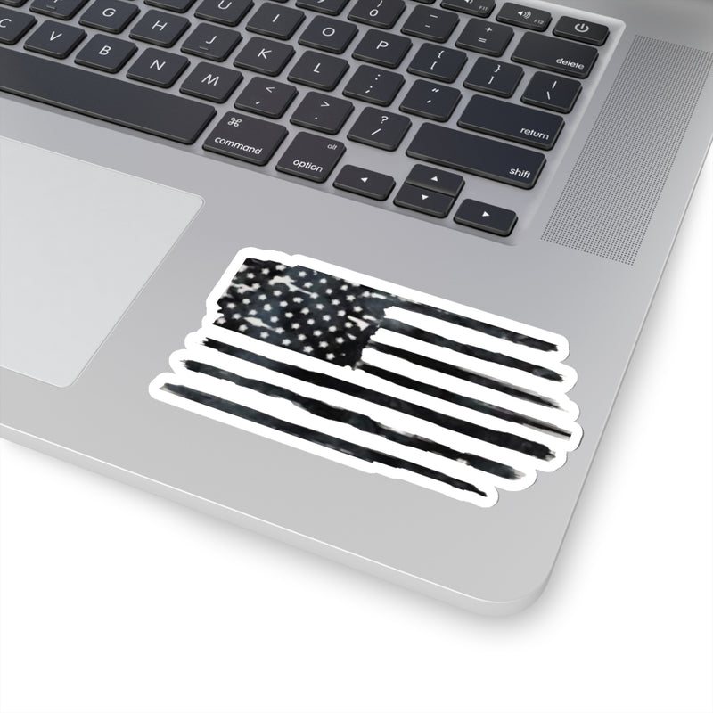Blacked Out American Flag Kiss-Cut Stickers
