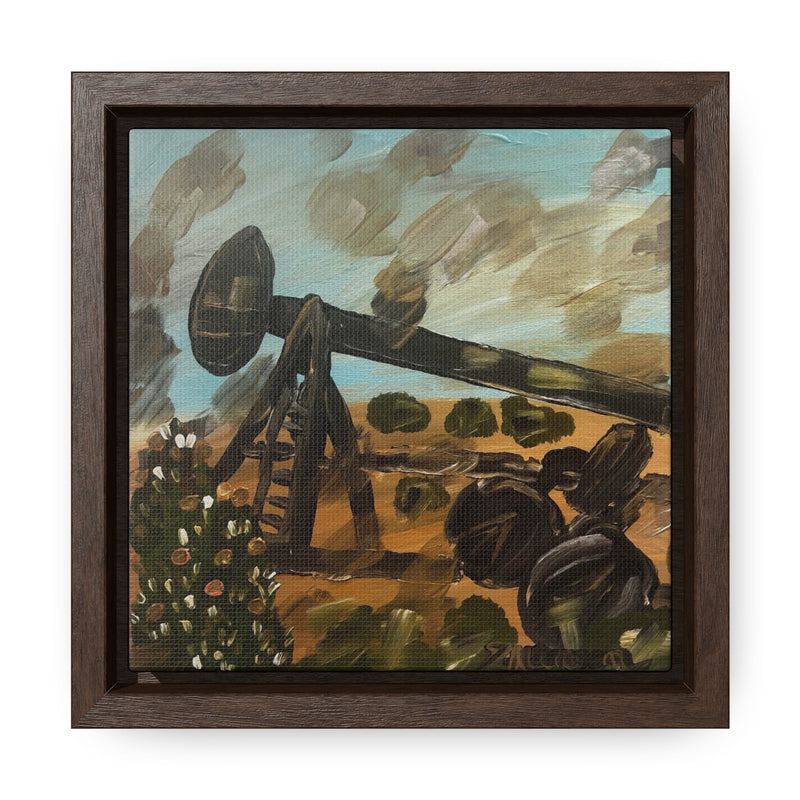 “West Texas Sky & A Prickly Jack” Art by Deanna Caroon Gallery Canvas Wraps, Square Frame