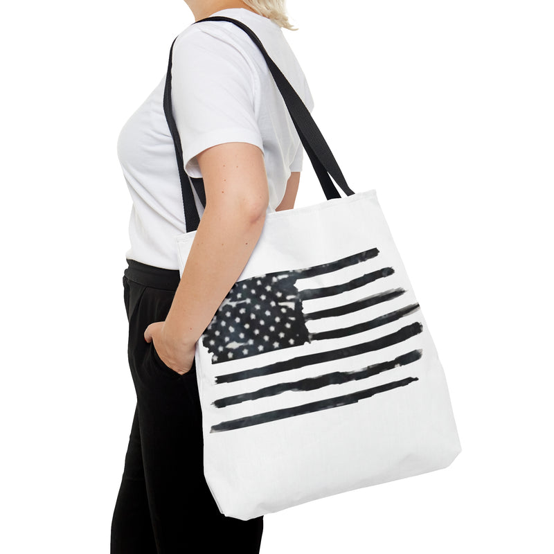 Blacked Out American Flag Tote Bag (AOP)