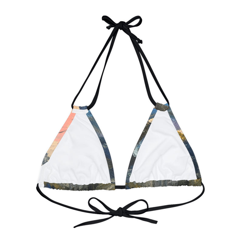 “Magic” Strappy Triangle Bikini Top (AOP)