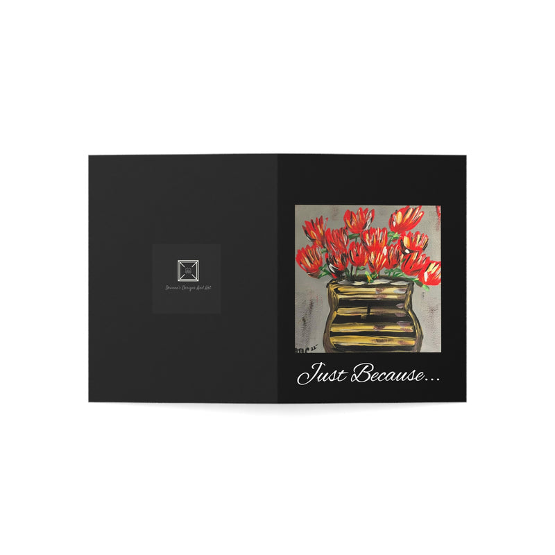 “Smell The Flowers” Just Because Greeting Cards (1, 10, 30, and 50pcs)