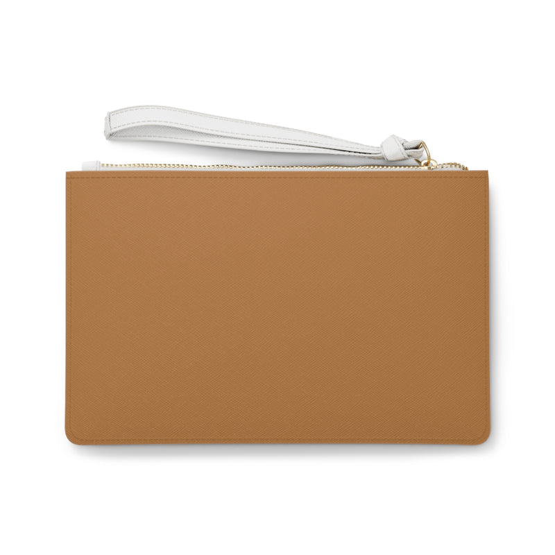 Abstract Zebra Clutch Bag in Light Brown