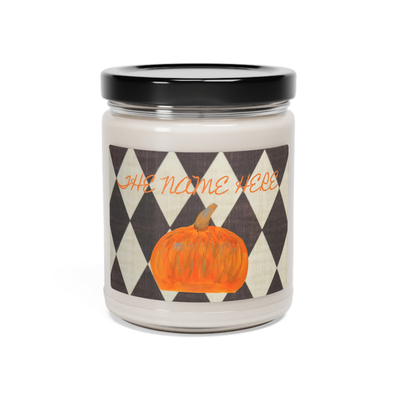 Customizable Diamond Pumpkin Scented Soy Candle, 9oz