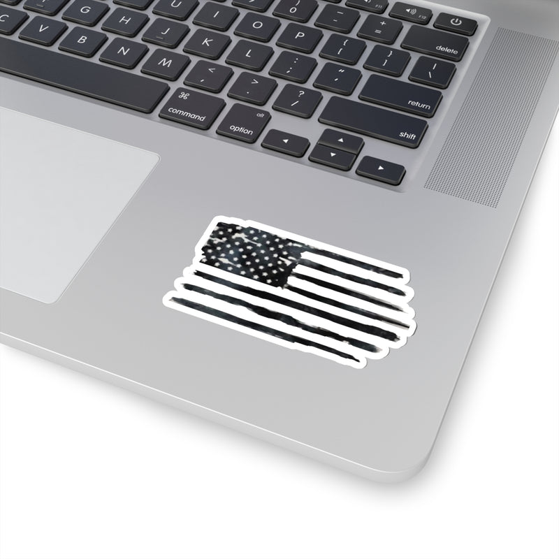 Blacked Out American Flag Kiss-Cut Stickers