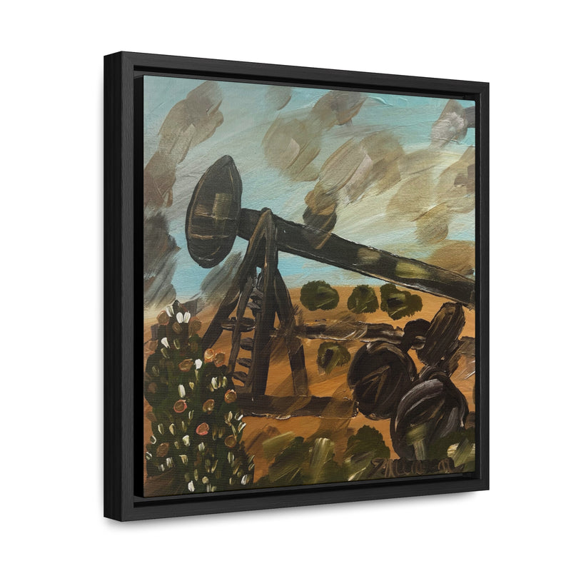 “West Texas Sky & A Prickly Jack” Art by Deanna Caroon Gallery Canvas Wraps, Square Frame