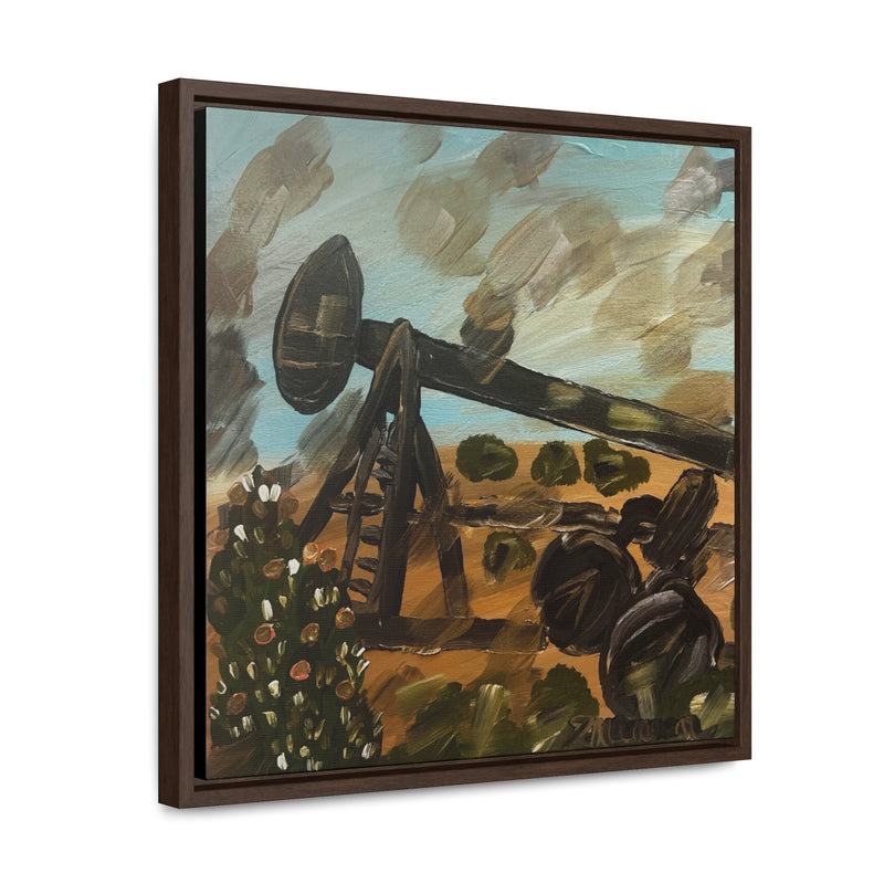 “West Texas Sky & A Prickly Jack” Art by Deanna Caroon Gallery Canvas Wraps, Square Frame