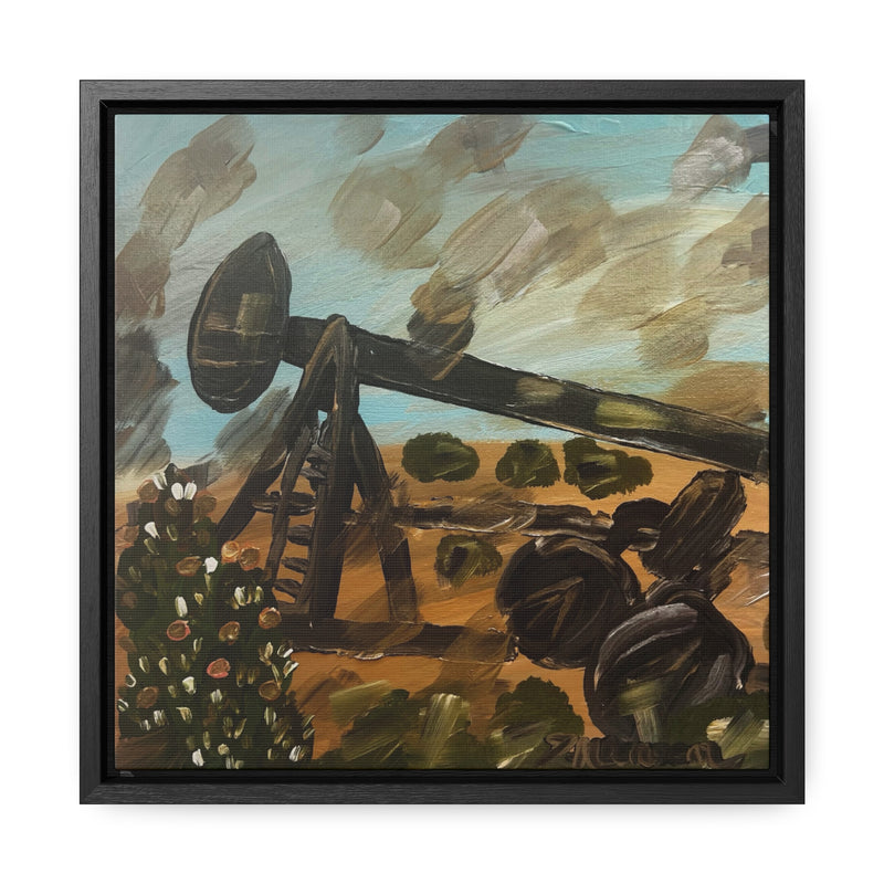 “West Texas Sky & A Prickly Jack” Art by Deanna Caroon Gallery Canvas Wraps, Square Frame