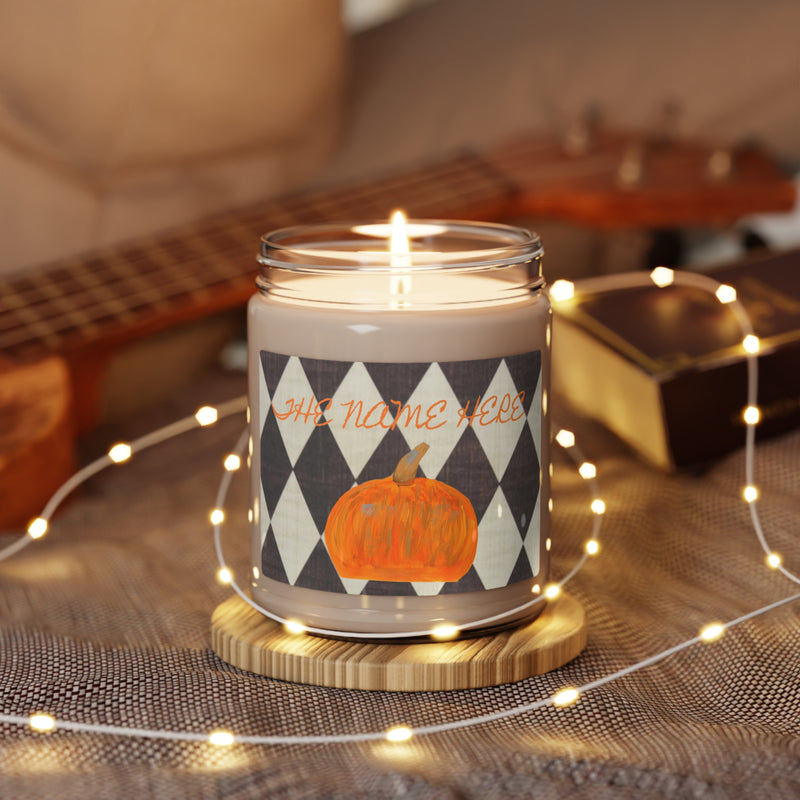 Customizable Diamond Pumpkin Scented Soy Candle, 9oz