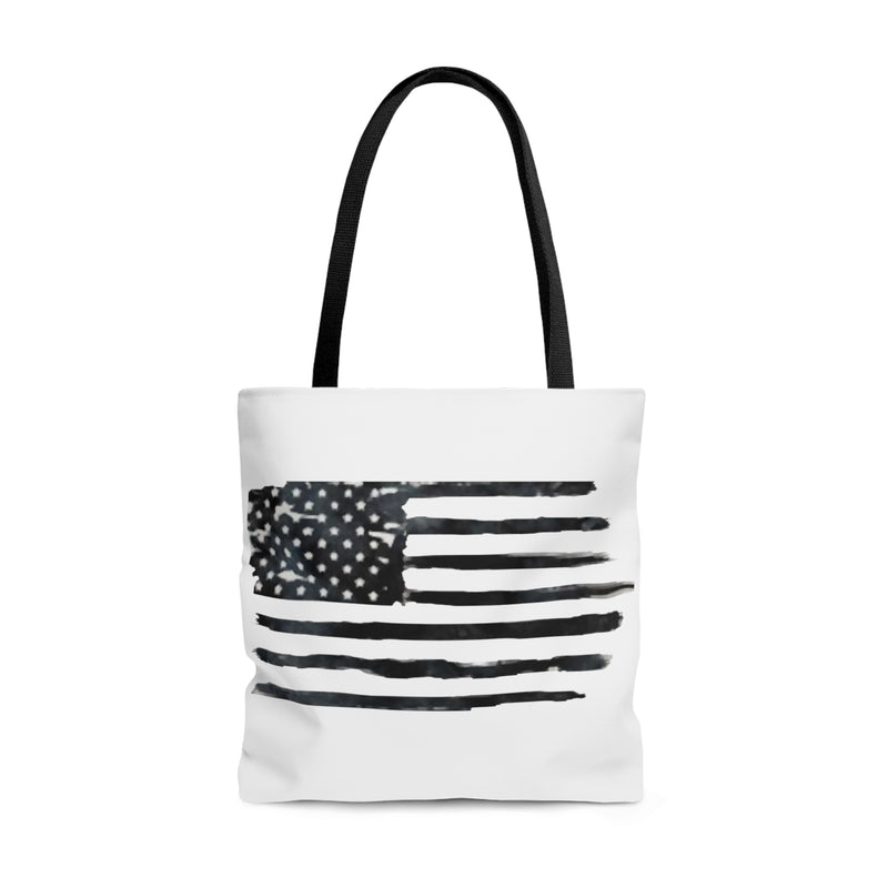 Blacked Out American Flag Tote Bag (AOP)
