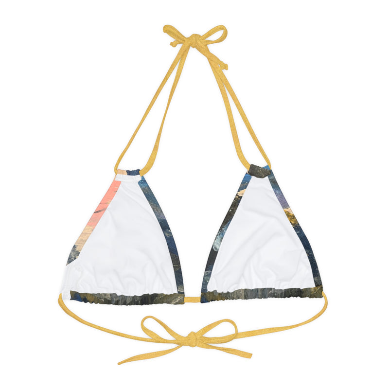 “Magic” Strappy Triangle Bikini Top (AOP)