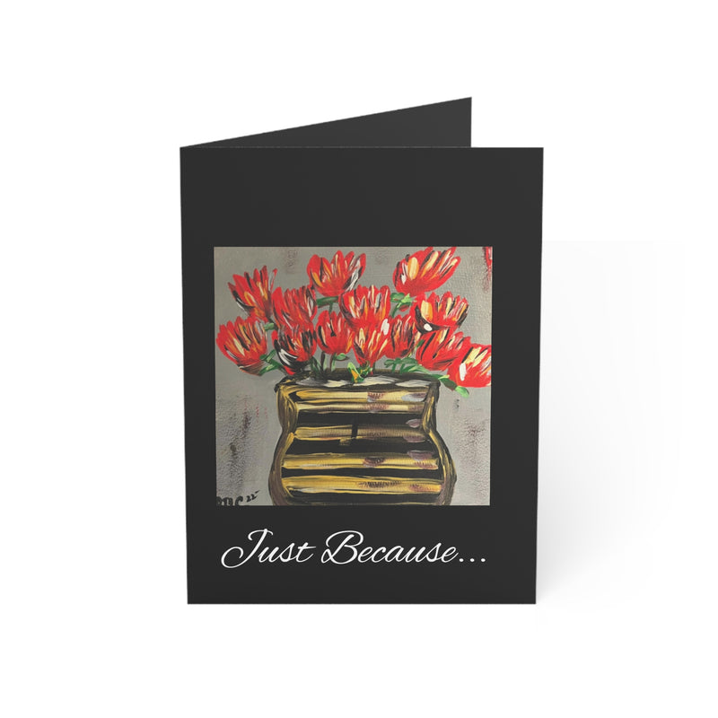 “Smell The Flowers” Just Because Greeting Cards (1, 10, 30, and 50pcs)