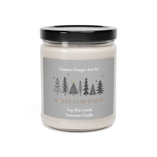 Merry Christmas, Cinnamon and Vanilla Scented Soy Candle, 9oz