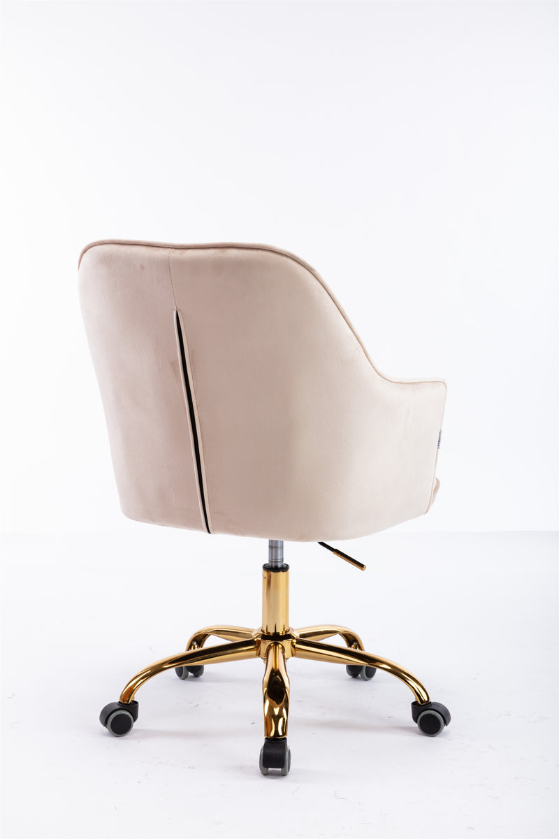 COOLMORE Velvet Swivel Shell Chair for Living Room ,Office chair , Modern Leisure Arm Chair  Beige
