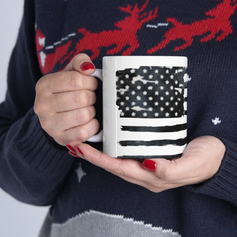 Blacked Out American Flag Ceramic Mug 11oz