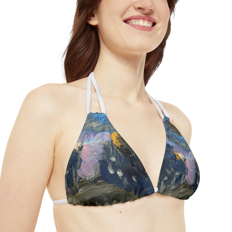 “Magic” Strappy Triangle Bikini Top (AOP)